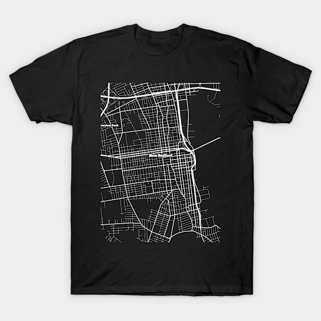 New Bedford Massachusetts Map | Map Of New Bedford Massachusetts | New Bedford Map T-Shirt by benayache